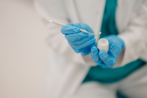 Dentist preparing a filling
